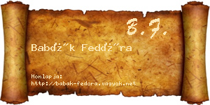 Babák Fedóra névjegykártya